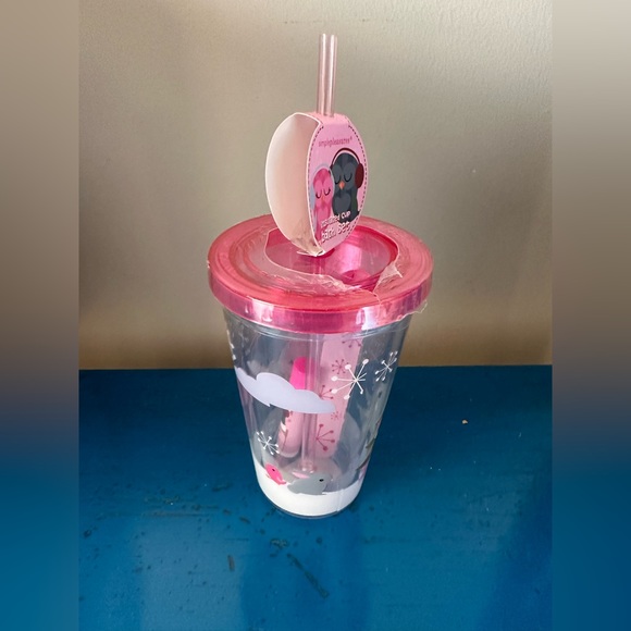 New Simple Pleasures Christmas Bath Set In Insulated Cup With Straw Holiday Owls - Picture 7 of 8